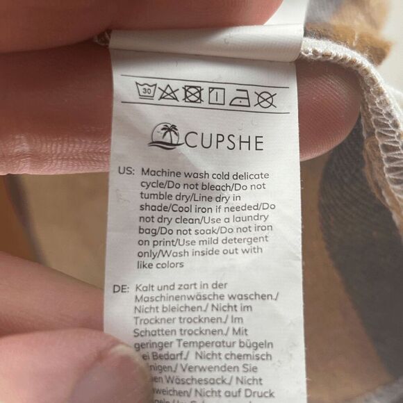 Cupshe Long Sleeve Plaid Flannel Brown White Button Shirt Size Large EUC - Picture 4 of 5